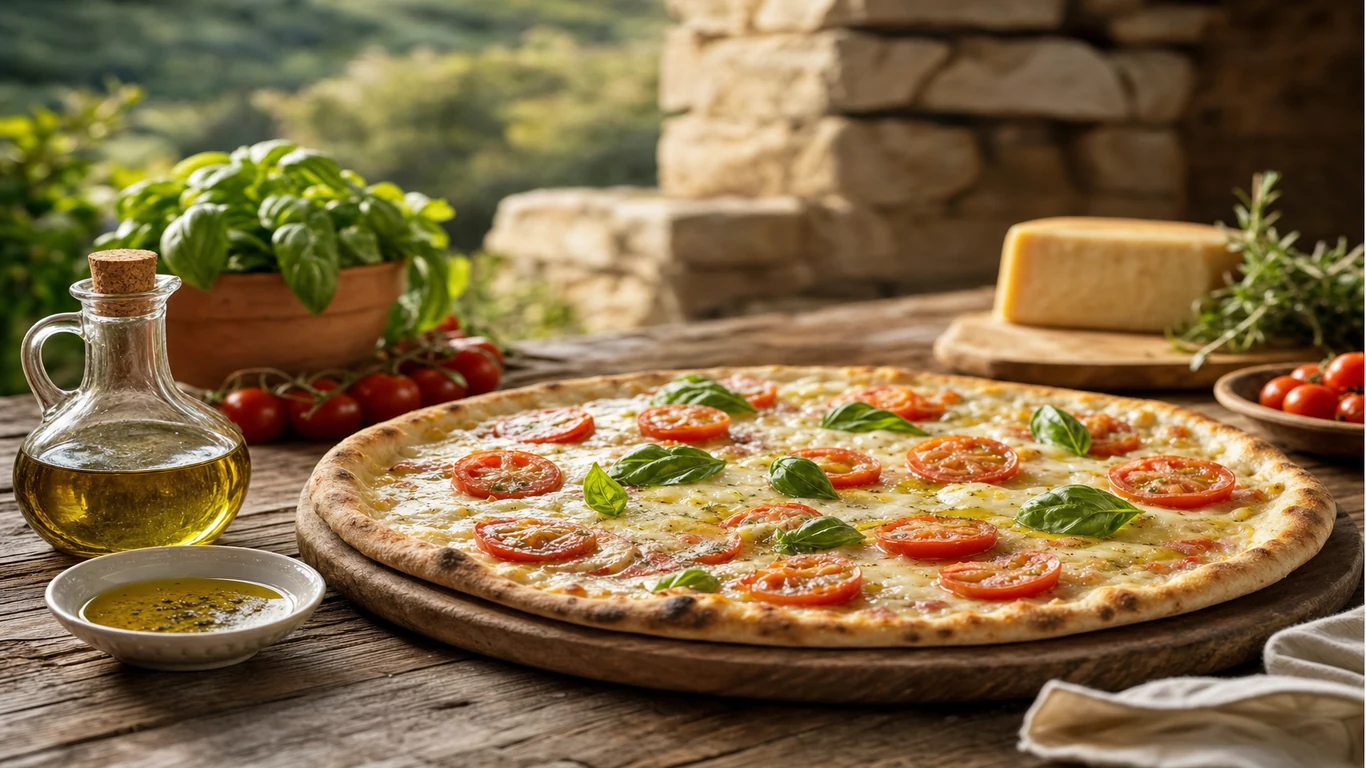 Pizza que no engorda mucho: masa delgada y aceite de oliva - comida italiana en David, Chiriqui