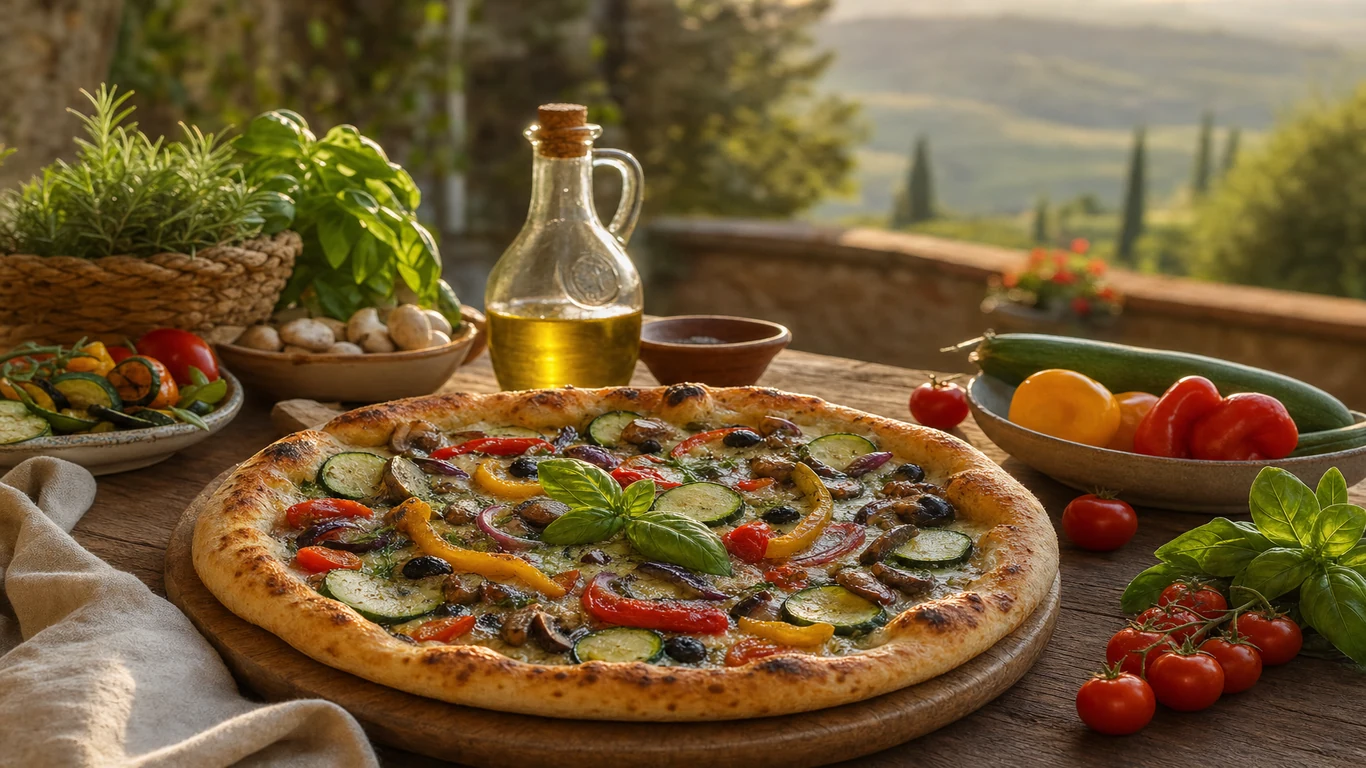 Pizza vegetariana en David con vegetales frescos | Verona - comida italiana en David, Chiriqui
